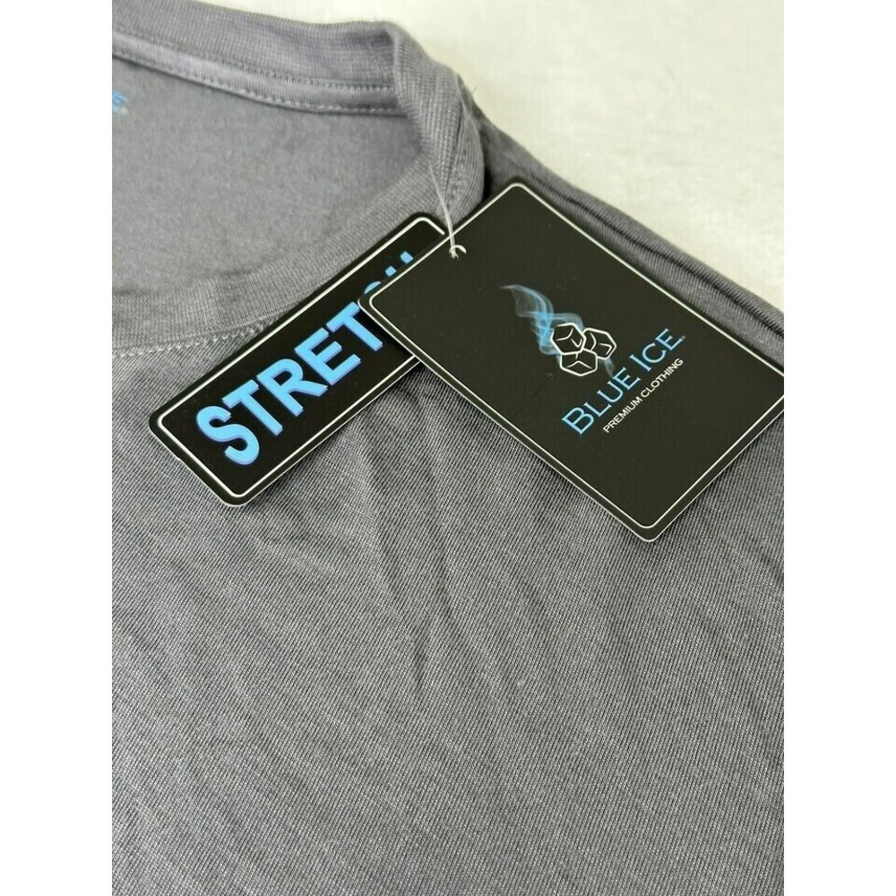 NWT‎ Blue Ice Preminum Clothing Mens T-shirt Stretch Gray Short Sleeve Size XL - Picture 4 of 5